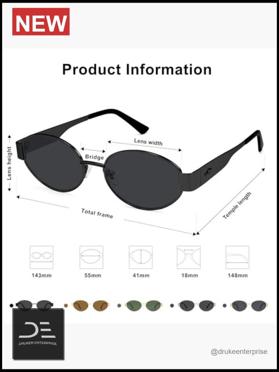 Retro Oval Sunglasses UV400 Protection Classic Shades Trendy main image 7